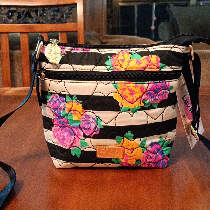 Betsey Johnson Crossbody Floral Striped Bag